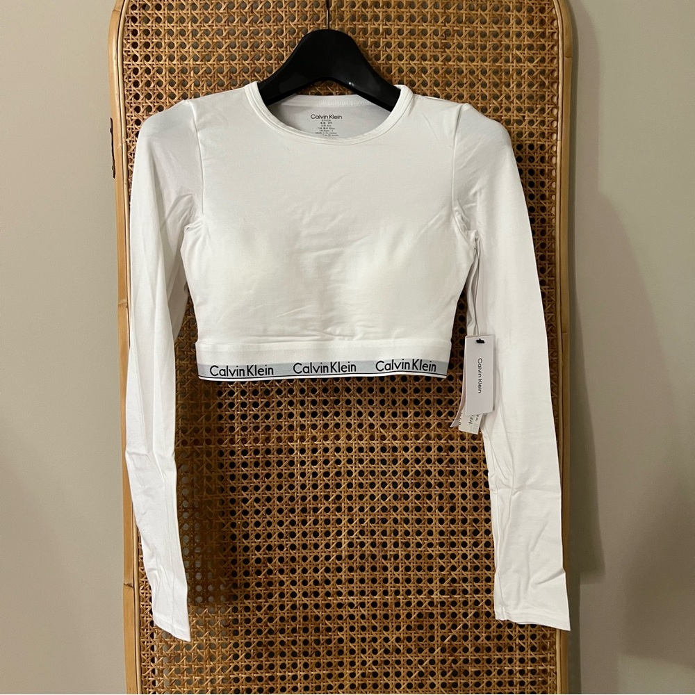 Calvin Klein Cotton Lightly Lined Long Sleeve Top QF8009 - S size